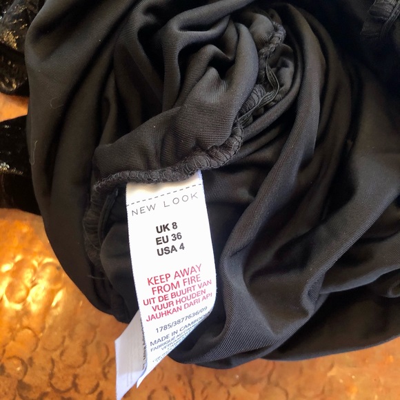 New Look Black Velvet and Gold Wiggle Dress Size 4 - Picture 5 of 13